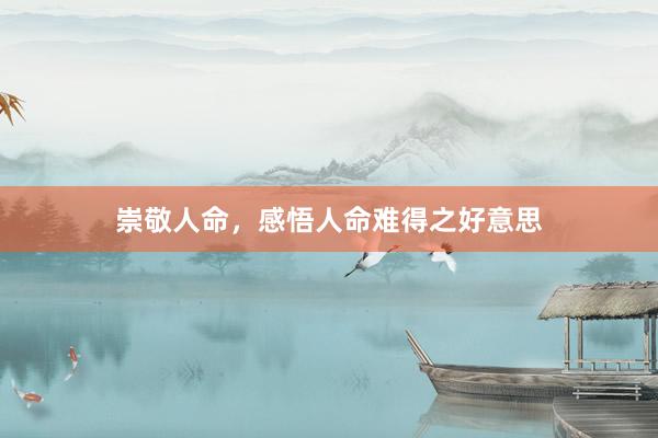 崇敬人命，感悟人命难得之好意思
